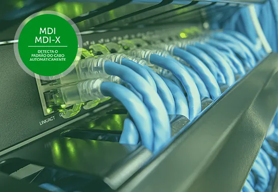 Instalação rápida do Switch S1116G com função Auto MDI/MDIX detectando padrão de cabo automaticamente