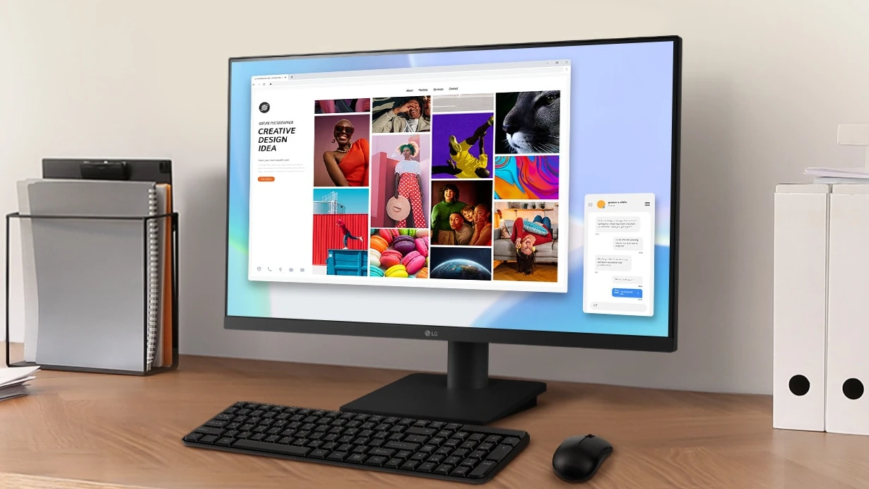 Monitor LG 27 polegadas com design 3-Side Borderless e tela IPS para cores consistentes em qualquer ângulo