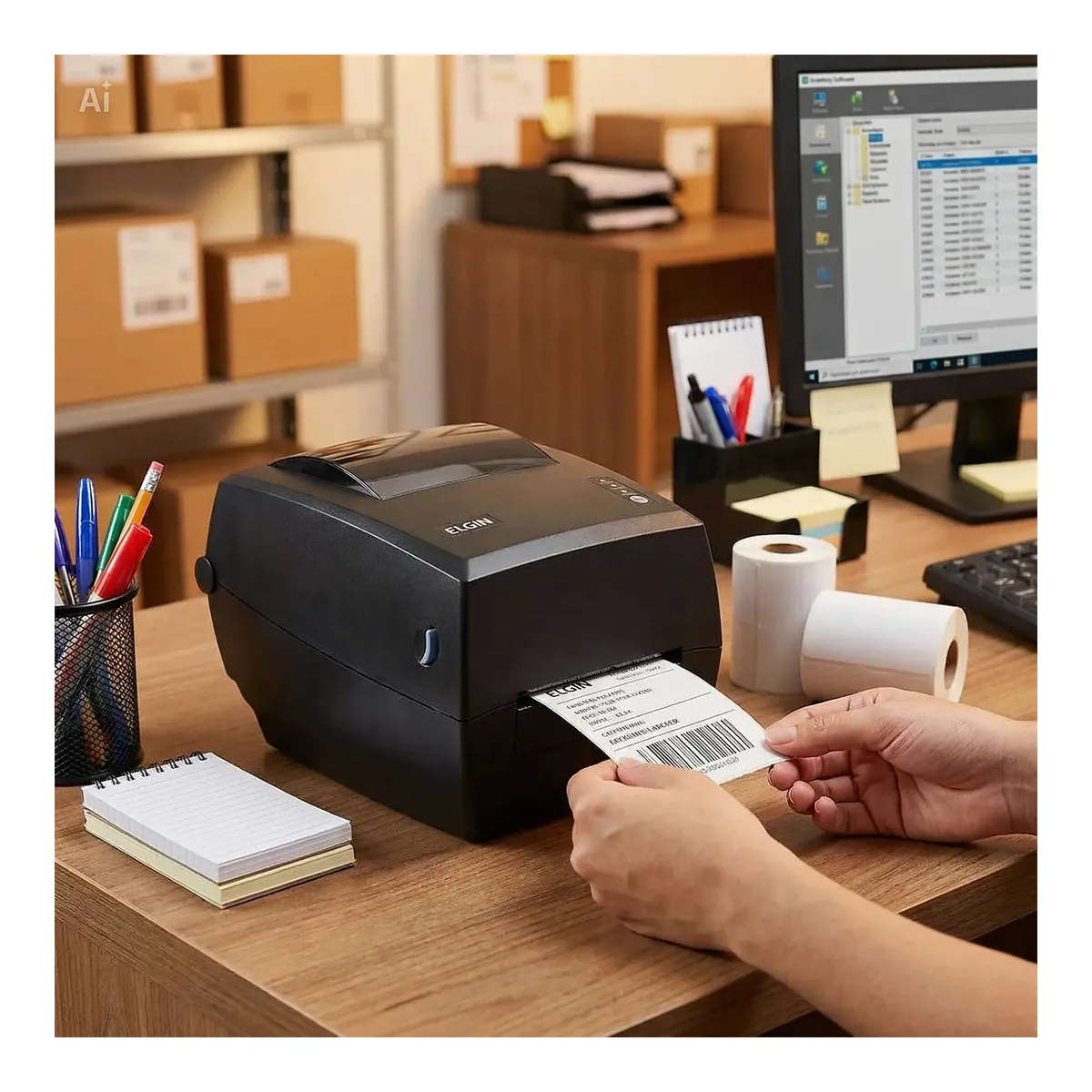 Impressora de etiquetas Elgin L42 Pro Full com conectividade USB Ethernet Serial para integração em rede